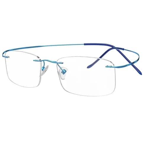 Eyekepper 1.00 Reading Glasses for Men and Women | Blue Rimless Magnifiers with 1 Diopter (120mm arm) thumbnail 1