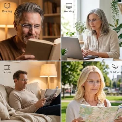 Eyekepper 1.00 Reading Glasses for Men and Women | Blue Rimless Magnifiers with 1 Diopter (120mm arm) thumbnail 9