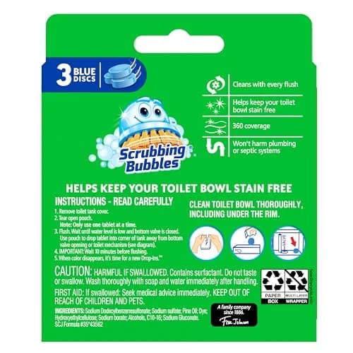 Scrubbing Bubbles Continuous Clean Toilet Drop-Ins 18 Tablets | Septic-Safe Tank Tablets for Stain & Smell Protection thumbnail 8