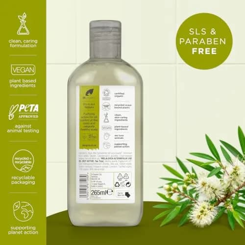 Dr. Organic Tea Tree Shampoo 265ml | Organic, Deep Cleansing for Oily Hair thumbnail 3