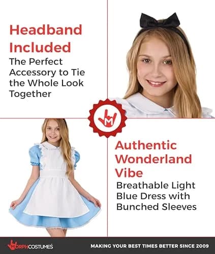 fun shack Alice In Wonderland Costume Kids, XL | Classic Storybook Character Look thumbnail 3