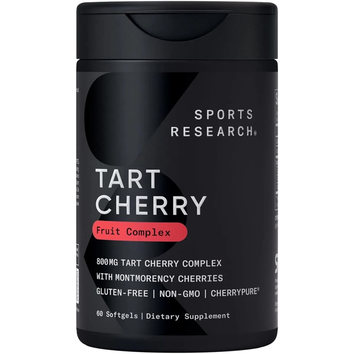 Sports Research Tart Cherry Fruit Complex 800mg 60 Count | Supports Sleep & Muscle Recovery