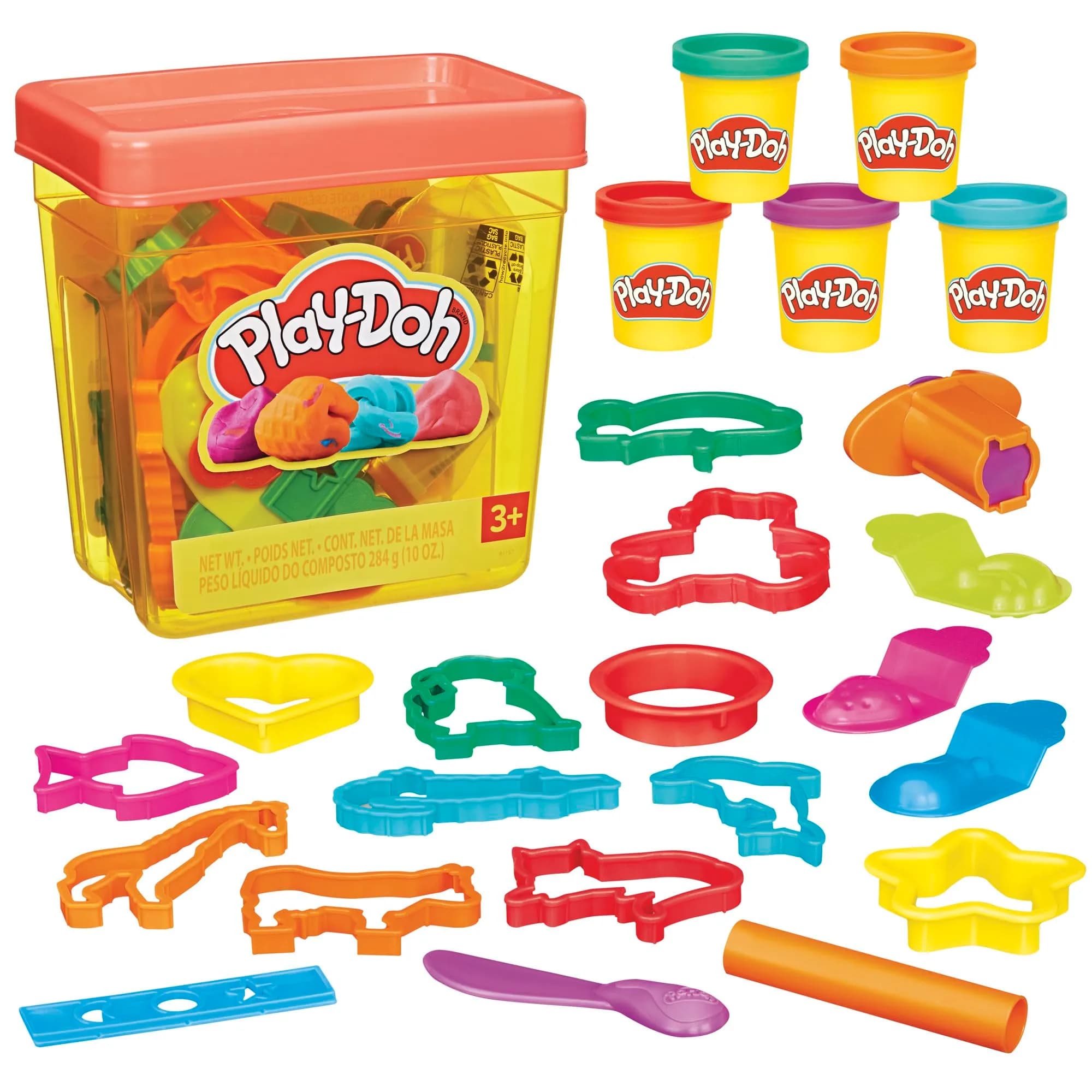 Play-Doh Fun Tub Set with 19 Accessories & 5 Colors | Preschool Arts & Crafts Toy for Ages 3+