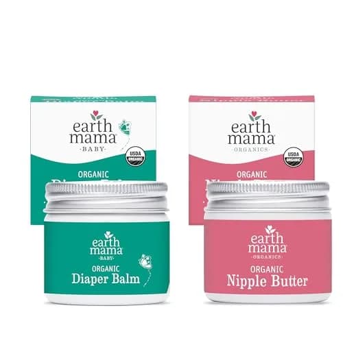 Earth Mama Nipple Butter & Diaper Balm Bundle | 4 Fl Oz (118 ml) Organic Skincare for Baby | Breastfeeding & Postpartum Essentials thumbnail 1