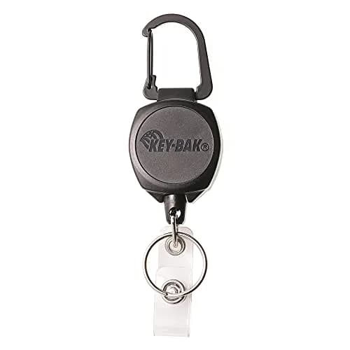 KEY-BAK Sidekick Retractable Badge Reel with Carabiner & 24" Kevlar Cord, Black | Holds Keys & ID thumbnail 2