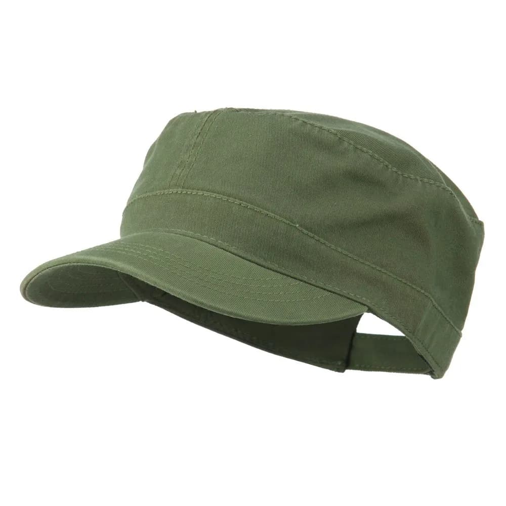 OTTO Garment Washed Adjustable Army Cap Khaki 27.1 cm (10.6 in) | Lightweight Cotton for Outdoor Use — Olive / One Size