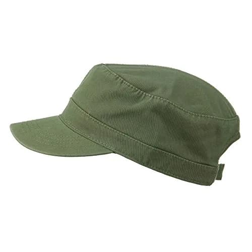 OTTO Garment Washed Adjustable Army Cap - Olive Green, 15cm (5.9in) Brim | Solid Pattern Baseball Cap for Men thumbnail 5