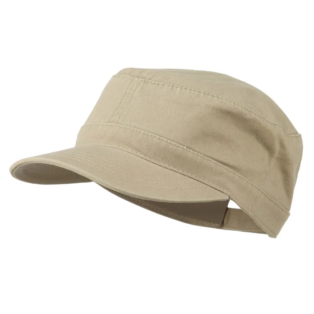 OTTO Garment Washed Adjustable Army Cap Khaki 27.1 cm (10.6 in) | Lightweight Cotton for Outdoor Use — Khaki