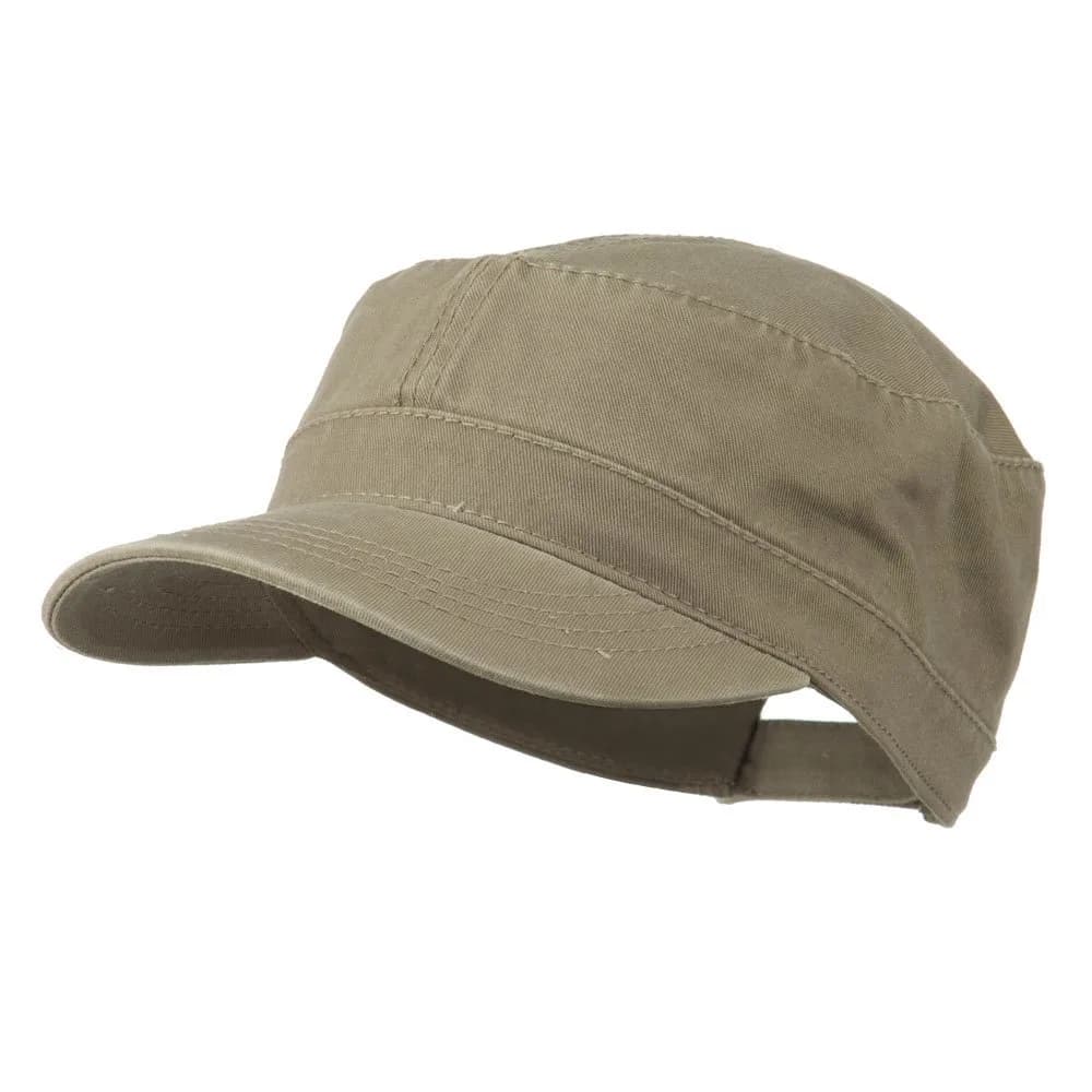OTTO Garment Washed Adjustable Army Cap Khaki 27.1 cm (10.6 in) | Lightweight Cotton for Outdoor Use — Dark Khaki / One Size
