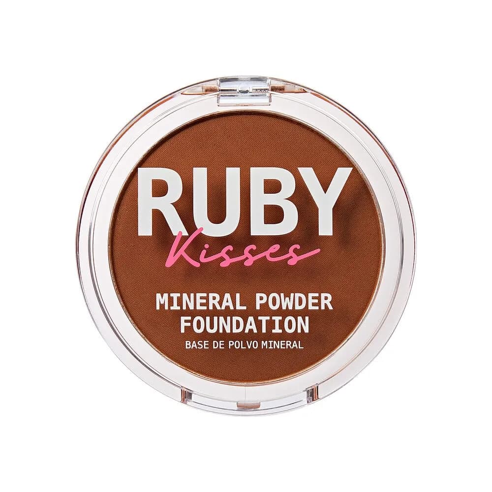 Ruby Kisses Mineral Pressed Powder Foundation Chestnut 9.9g (0.35 Oz) | Natural Finish for Sensitive Skin — 3-5 Honey Brown (13)