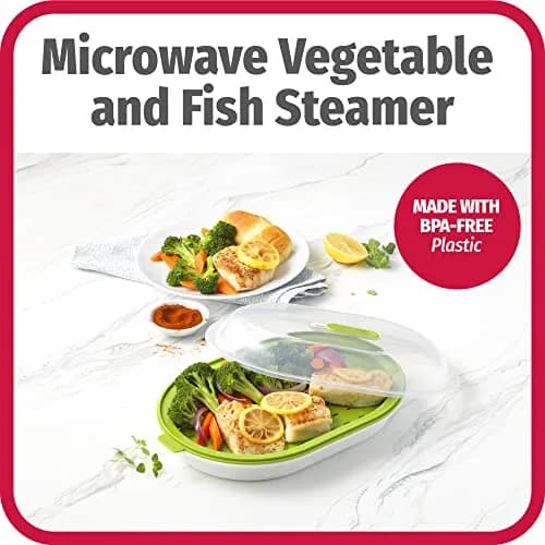 GoodCook Microwave Food Steamer – Vegetable & Fish Cooker | Preserves Vitamins & Nutrients thumbnail 3