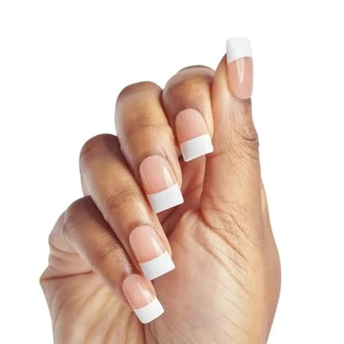 KISS Salon Acrylic French Tip Press On Nails Medium Square 'Sugar Rush' 28 Count | Authentic USA Import thumbnail 2