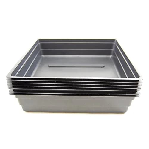 Living Whole Foods Black Germination Drip Trays - Pack of 10, 10" x 10" x 2" | Seedling Starter Flats with No Drain Holes thumbnail 1