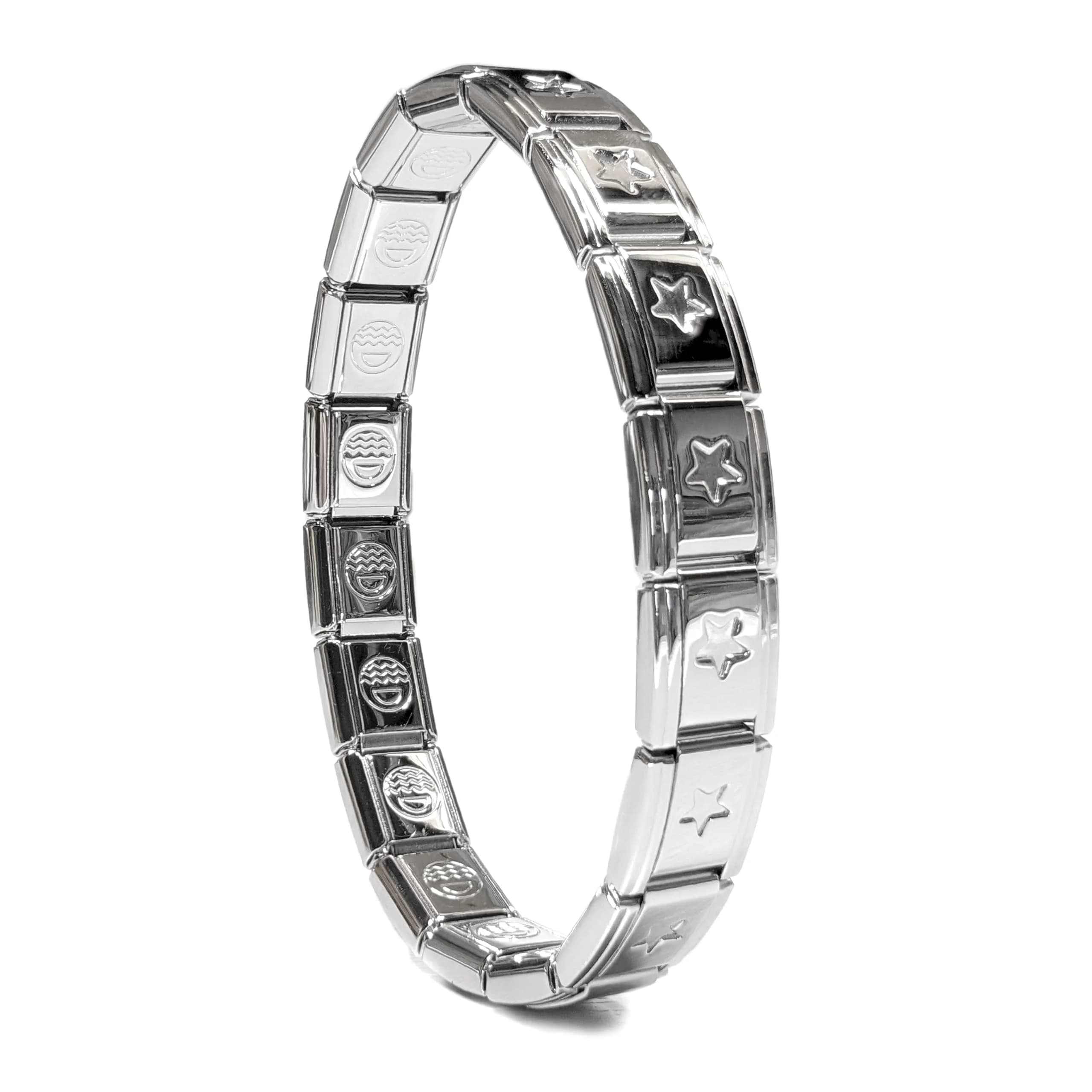 Dolceoro Star 9mm Italian Modular Charm Bracelet Starter 18 Links (16cm / 6.25in)