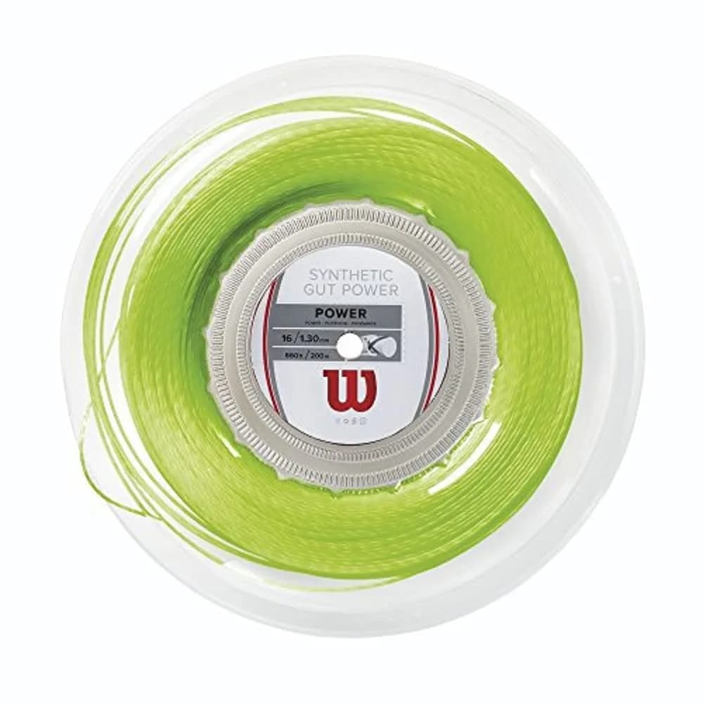 Wilson Synthetic Gut Power 16 Tennis String 200m Reel Lime Green | Responsive Energy & Classic Construction