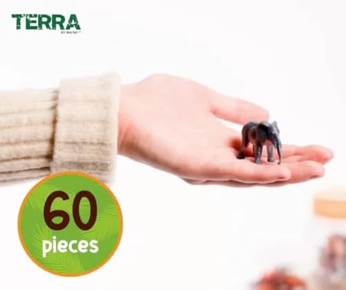 Terra by Battat Wild Animal Figurines Tube 60 Mini Safari Figures | Realistic Plastic Animals for Kids 3+ thumbnail 4
