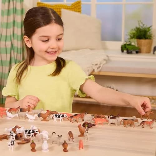 Terra by Battat Farm Animals Toy Tube 60 Mini Figures | Educational Plastic Playset for Kids 3+ thumbnail 2