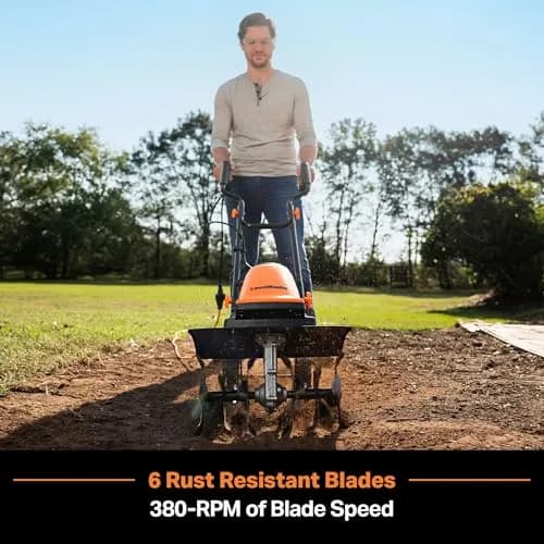 LawnMaster TE1216M Electric Tiller 16-Inch | 12-Amp Power for Tough Soil thumbnail 2