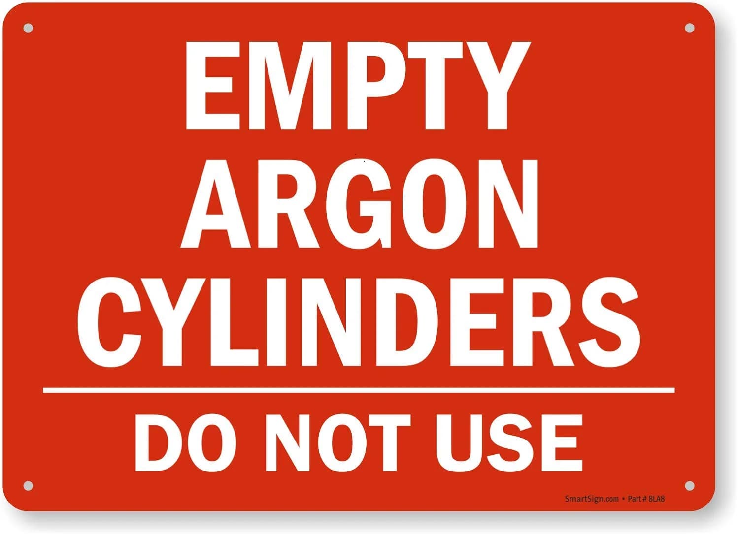 SmartSign Argon, Empty Cylinders Sign | 10" x 14" Plastic Durable Safety Sign — 10" x 14" Plastic_1
