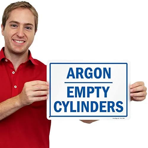 SmartSign Argon, Empty Cylinders Sign | 10" x 14" Plastic Durable Safety Sign thumbnail 3