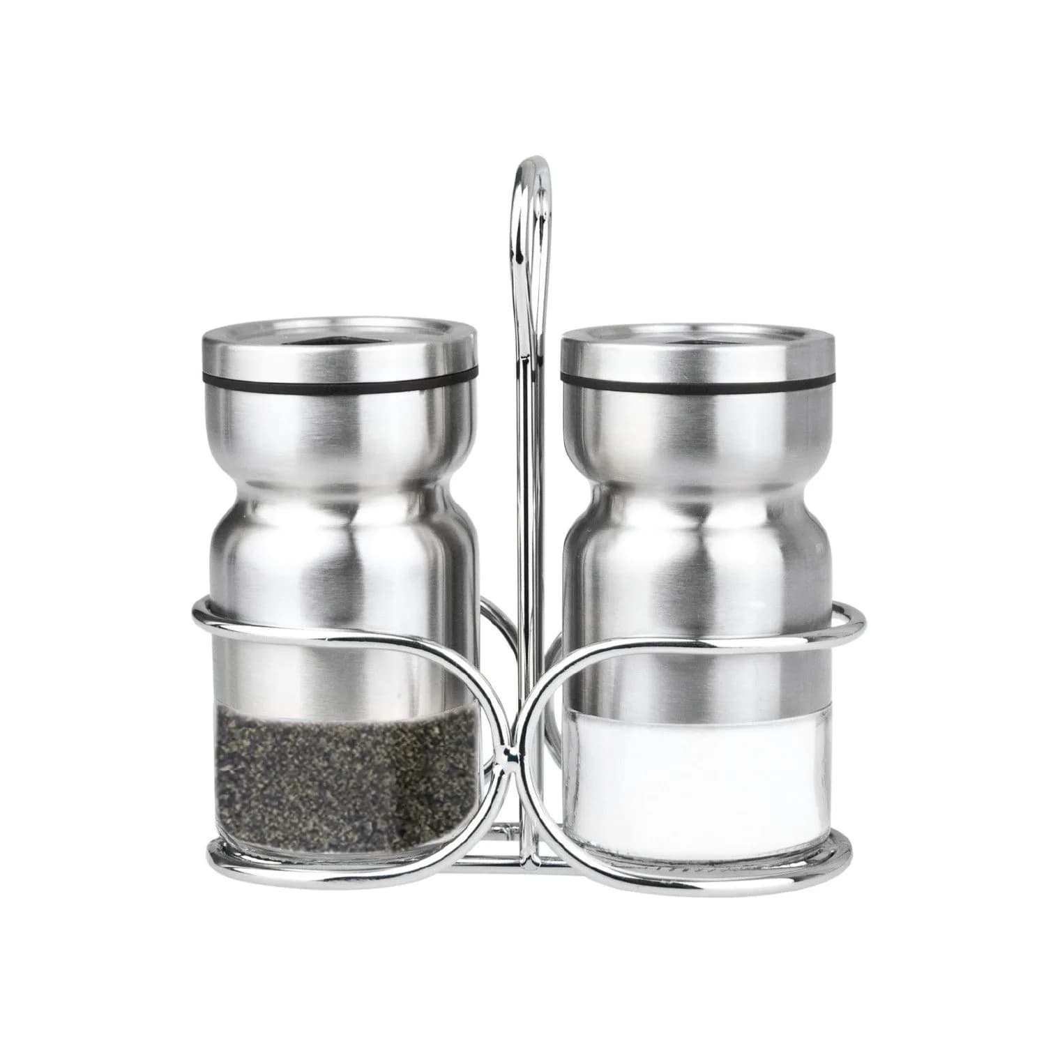 Cuisinox Stainless Steel Salt & Pepper Shakers Set, with Caddy, 4" each - main product image