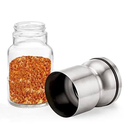 Cuisinox Stainless Steel Salt & Pepper Shakers Set, with Caddy, 4" each thumbnail 4