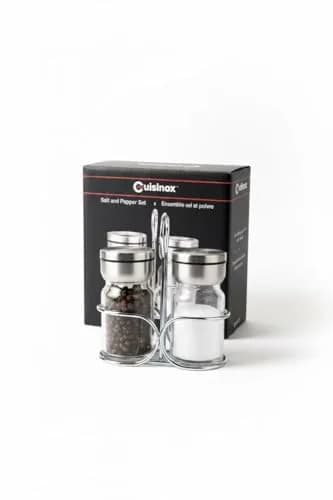 Cuisinox Stainless Steel Salt & Pepper Shakers Set, with Caddy, 4" each thumbnail 5