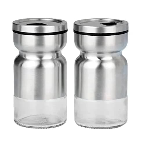 Cuisinox Stainless Steel Salt & Pepper Shakers Set, with Caddy, 4" each thumbnail 2