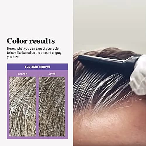 Just For Men Touch of Gray Hair Color Light Brown T-25 | Blends Gray for Salt & Pepper Look thumbnail 6
