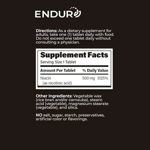 Endurance Products Niacin 500mg Extended Release thumbnail 6