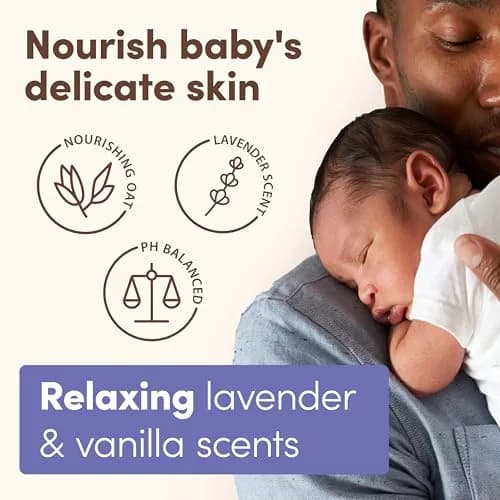 Aveeno Baby Calming Comfort Moisturizing Body Lotion with Lavender & Vanilla, 532ml (18 fl. oz) | Hypoallergenic Formula for Sensitive Skin thumbnail 4