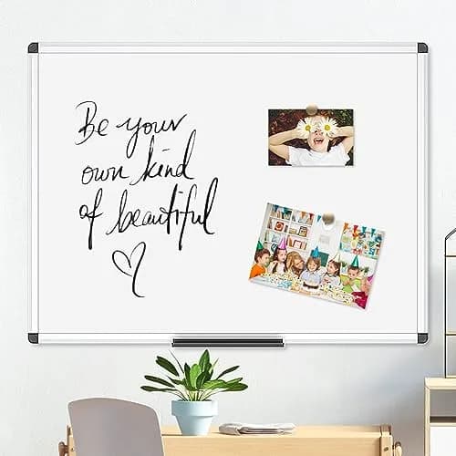 VIZ-PRO Magnetic Dry Erase Board 60 x 45 cm (24 x 18 Inches) | Smooth Writing & Easy Wipe Surface thumbnail 6