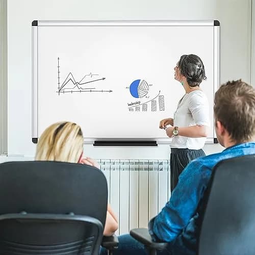 VIZ-PRO Magnetic Dry Erase Board 60 x 45 cm (24 x 18 Inches) | Smooth Writing & Easy Wipe Surface thumbnail 7