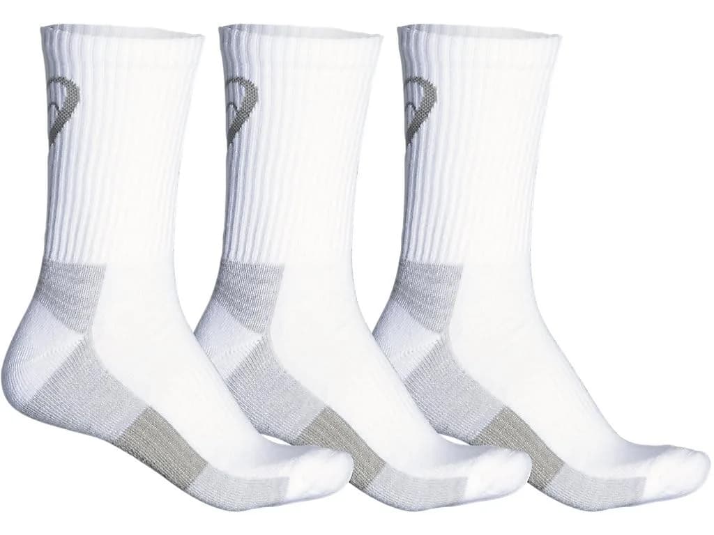ASICS Training Crew Socks 3-Pack X-Large | Moisture-Wicking & Breathable for Active Lifestyles — White