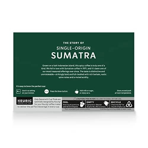 Starbucks K-Cup Coffee Pods, Dark Roast Sumatra | 60 Pods, 100% Arabica, Ethically Sourced thumbnail 8