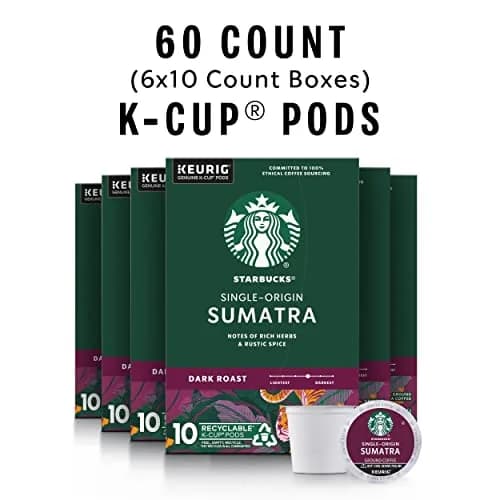 Starbucks K-Cup Coffee Pods, Dark Roast Sumatra | 60 Pods, 100% Arabica, Ethically Sourced thumbnail 2