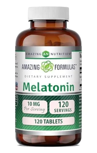 amazing nutrition Melatonin 10 Mg Tablets | Gluten-Free Supplement in USA (120 Count) thumbnail 1