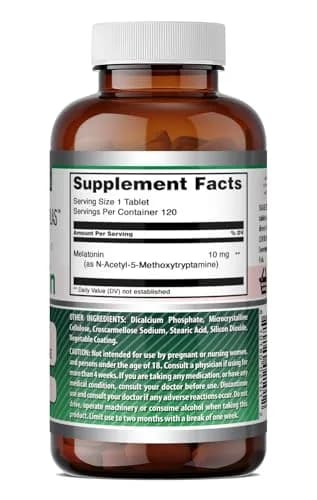 amazing nutrition Melatonin 10 Mg Tablets | Gluten-Free Supplement in USA (120 Count) thumbnail 6