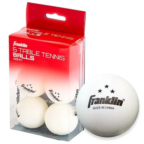Franklin Sports 3-Star Ping Pong Balls 40mm (6-Pack, White) | Consistent Bounce & Spin for Club Play thumbnail 1
