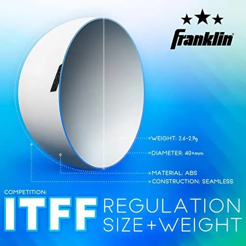 Franklin Sports 3-Star Ping Pong Balls 40mm (6-Pack, White) | Consistent Bounce & Spin for Club Play thumbnail 6