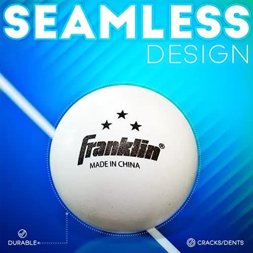 Franklin Sports 3-Star Ping Pong Balls 40mm (6-Pack, White) | Consistent Bounce & Spin for Club Play thumbnail 2
