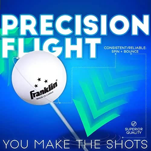 Franklin Sports 3-Star Ping Pong Balls 40mm (6-Pack, White) | Consistent Bounce & Spin for Club Play thumbnail 3
