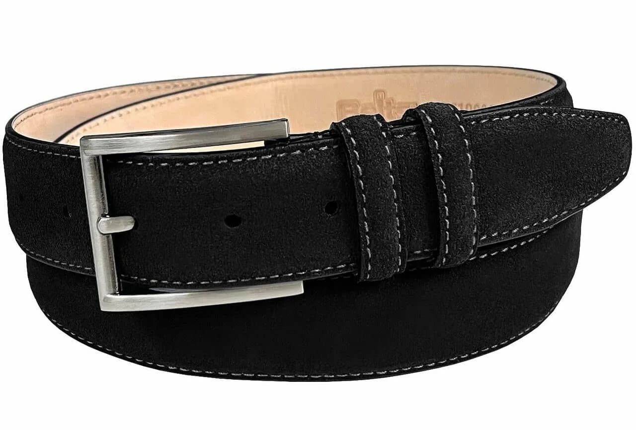 Belts.com Men's Suede Belt 34 | Genuine Leather Casual Dress Accessory — A2-black / 38