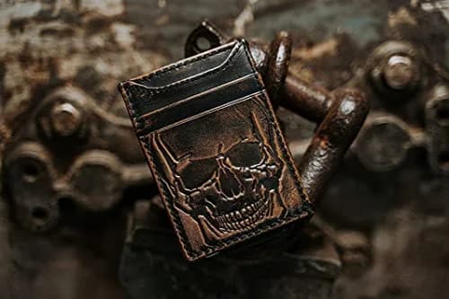 House of Jack Co. Skull Magnetic Money Clip Wallet 3.6cm (1.4in) | Full Grain Leather thumbnail 5