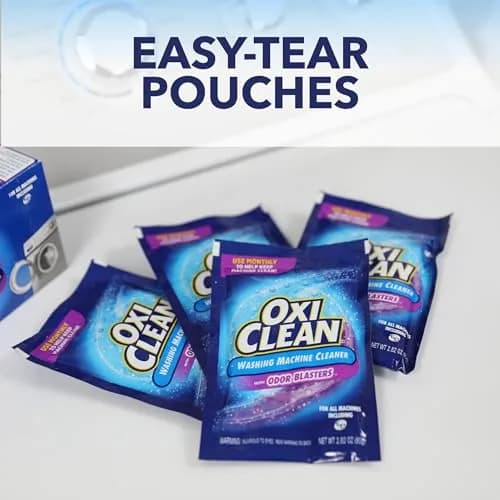 OxiClean Washing Machine Cleaner with Odor Blasters, 4 Count Pouches | Cleans Residues & Eliminates Odors thumbnail 3