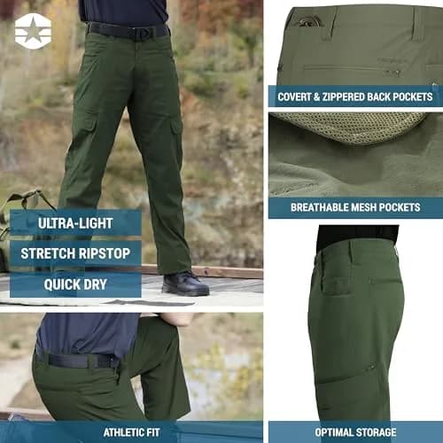 Propper Men's Summerweight Tactical Pant, Olive, 40 in x 30 in | Breathable, Quick-Dry, Multi-Pocket Men’s Work Pants thumbnail 4