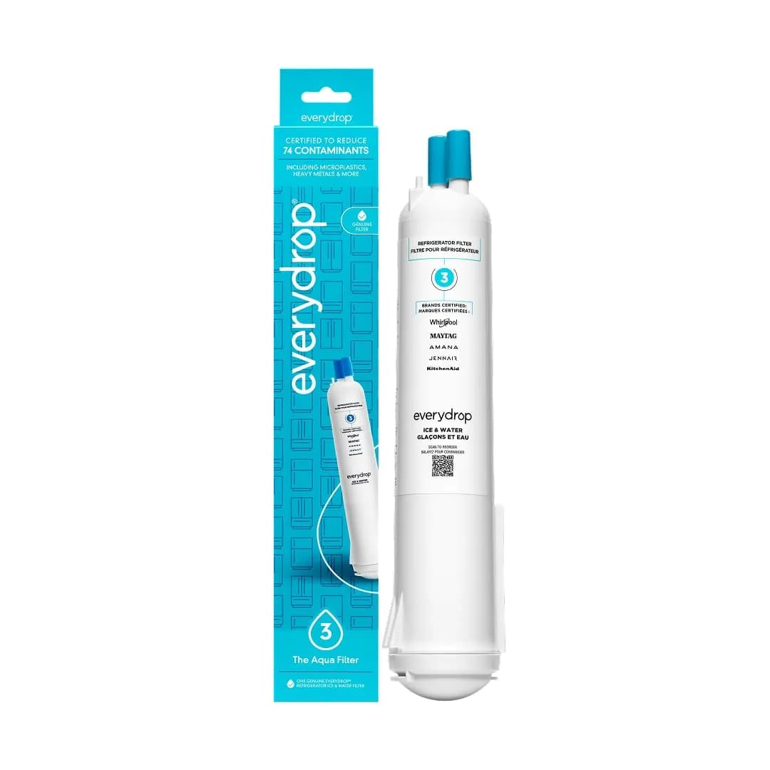 EveryDrop by Whirlpool EDR3RXD1 Refrigerator Water Filter 1 Count (0.34 kg) | NSF Certified to Reduce 74 Contaminants