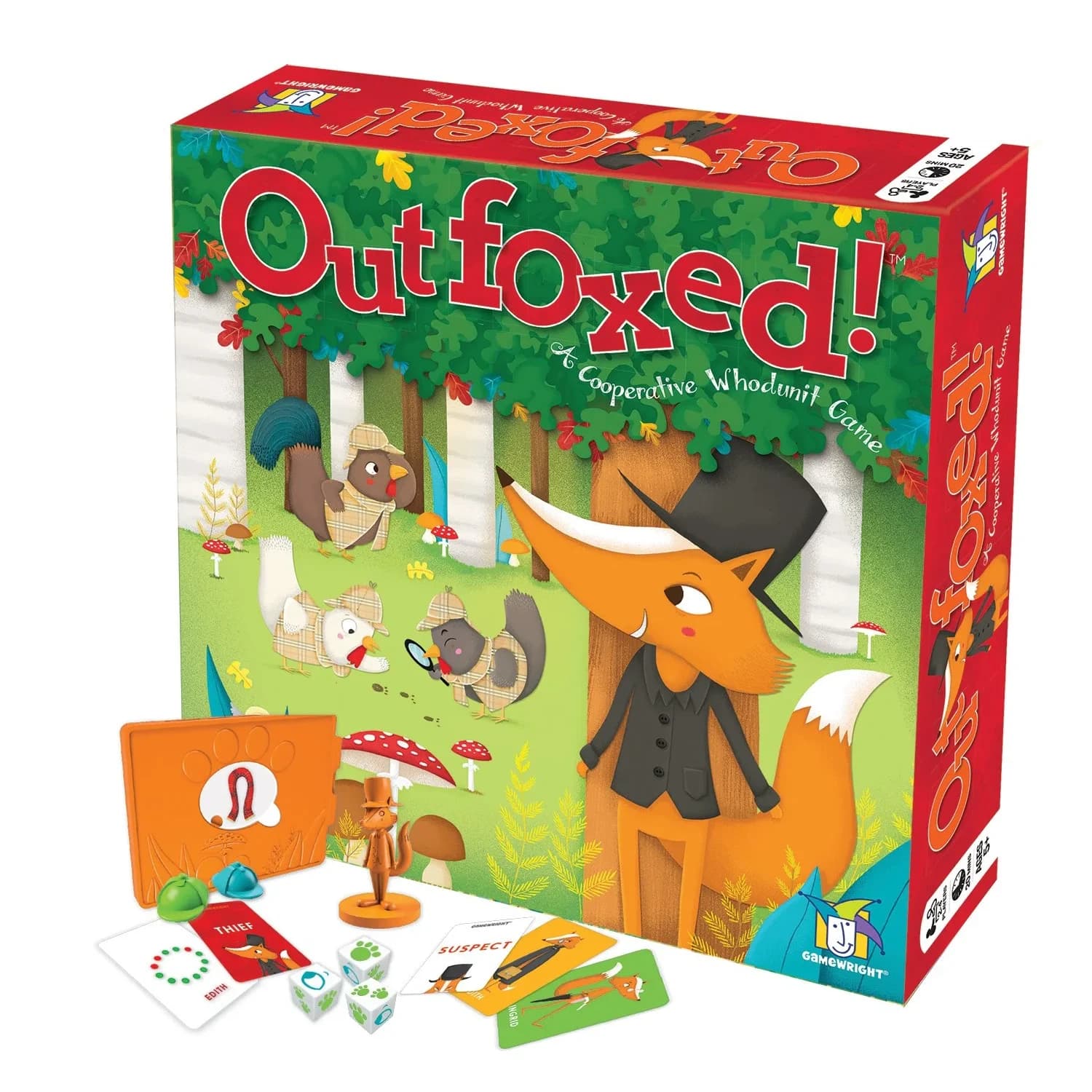Gamewright Outfoxed! Cooperative Whodunit Board Game for Kids Ages 4-8, 4 Players | Educational Logic and Deduction Skills - main product image