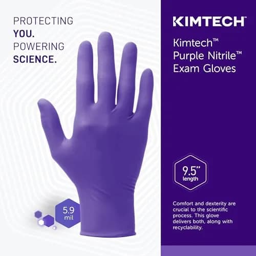 Kimberly-Clark Nitrile Gloves X-Large Purple 90-Count | Chemical Resistant, Powder-Free, Textured Fingertips thumbnail 4