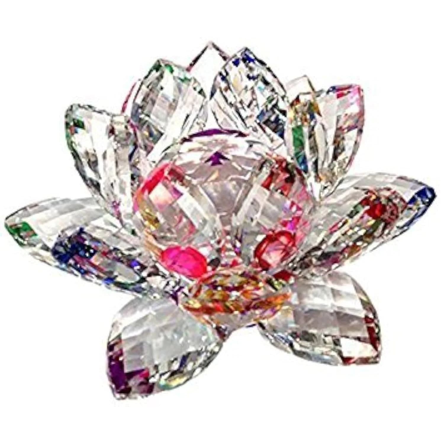 Amlong Crystal Sparkle Crystal Lotus Flower 12.7cm (5 inch) | Feng Shui Home Decor with Gift Box - main product image